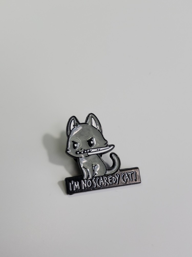 I'm No Scaredy Cat Lapel Pin