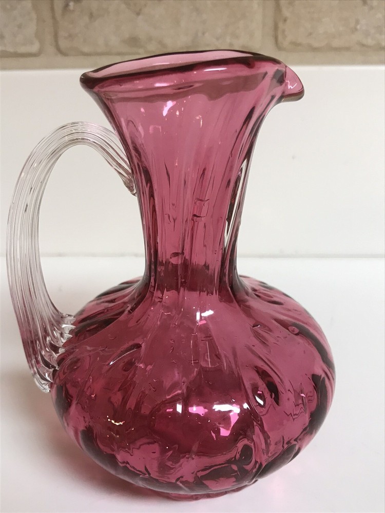 Pilgrim Cranberry Glass Creamer
