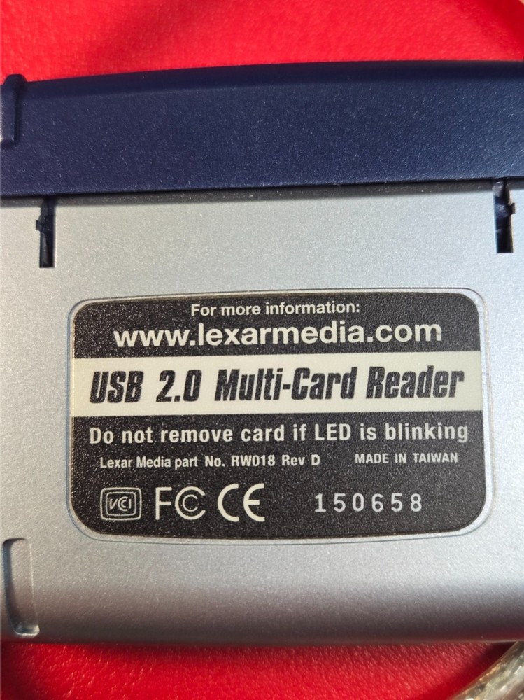 Lexar Media RW018 USB 2.0 High Speed Convenient Size Multi-Card Reader w/ Cable