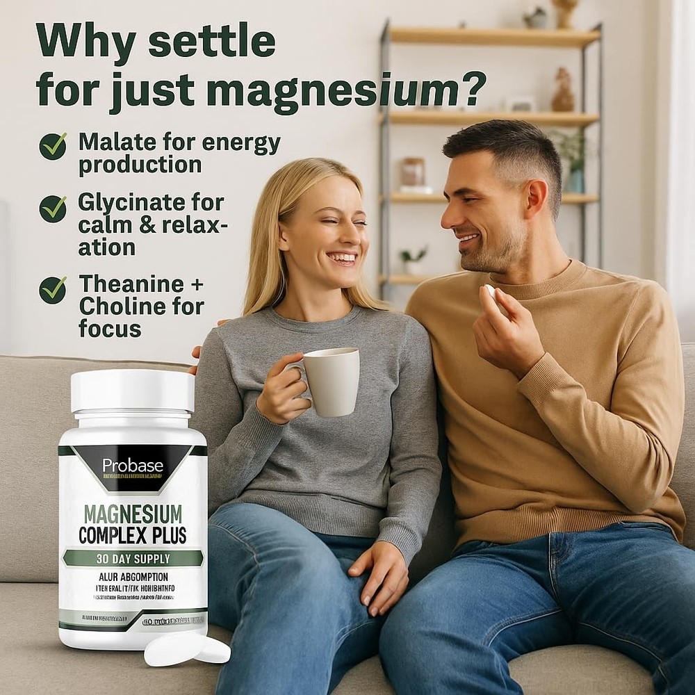 Probase Nutrition Magnesium Complex Plus with Magnesium Malate, Glycinate, L-Th