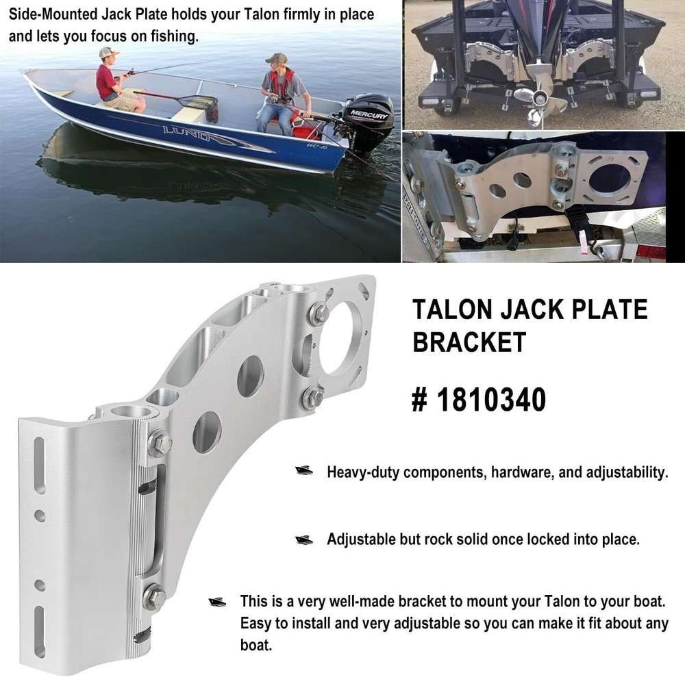 Talon Side Mounted Jack Plate Adapter Bracket 1810340 for Port or Starboard