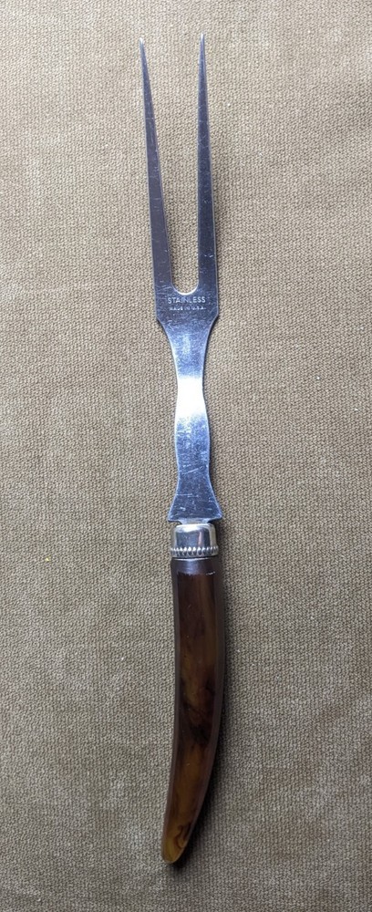 Kitchen Utensil Serving Fork Bakelite Curved Handle Unbranded USA jan23