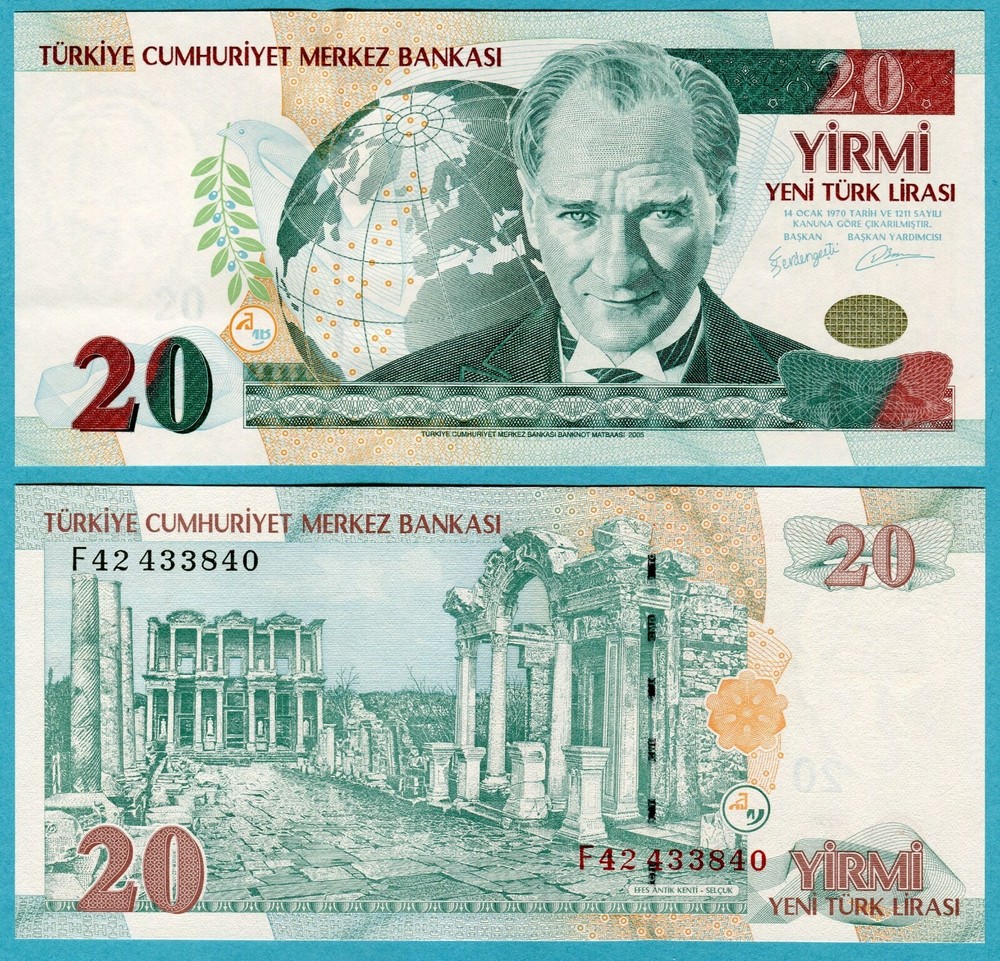 Turkey 20 Lira 2005 P219 UNC