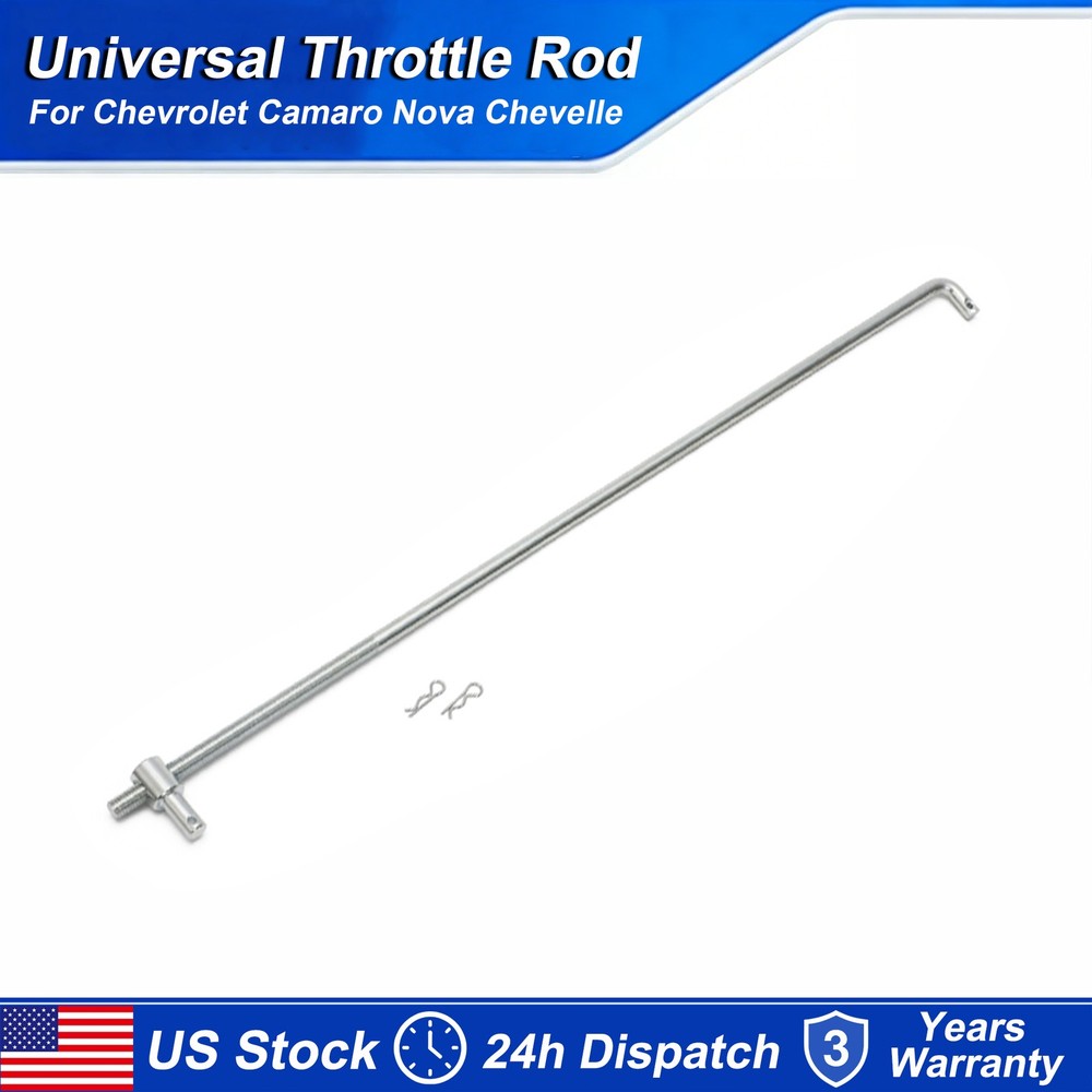 Universal Throttle Rod With Clip Accelerator Adjustable For Camaro Nova Chevelle