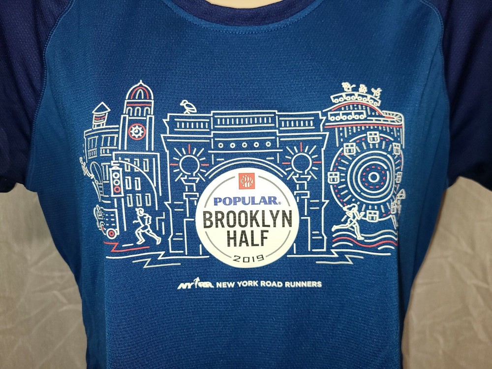 2019 NYRR Popular Brooklyn Half Run Womens Medium Blue Jersey