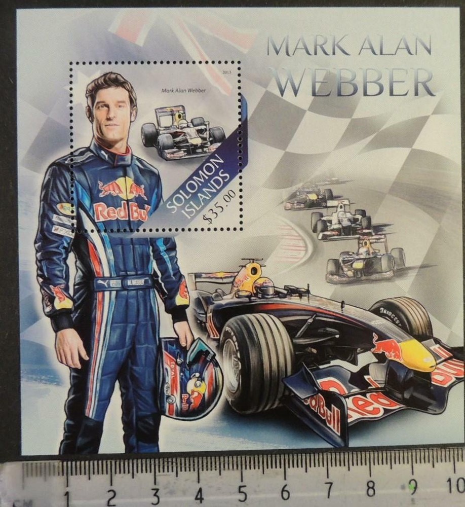 Solomon Islands 2013 formula 1 one mark webber s/sheet mnh