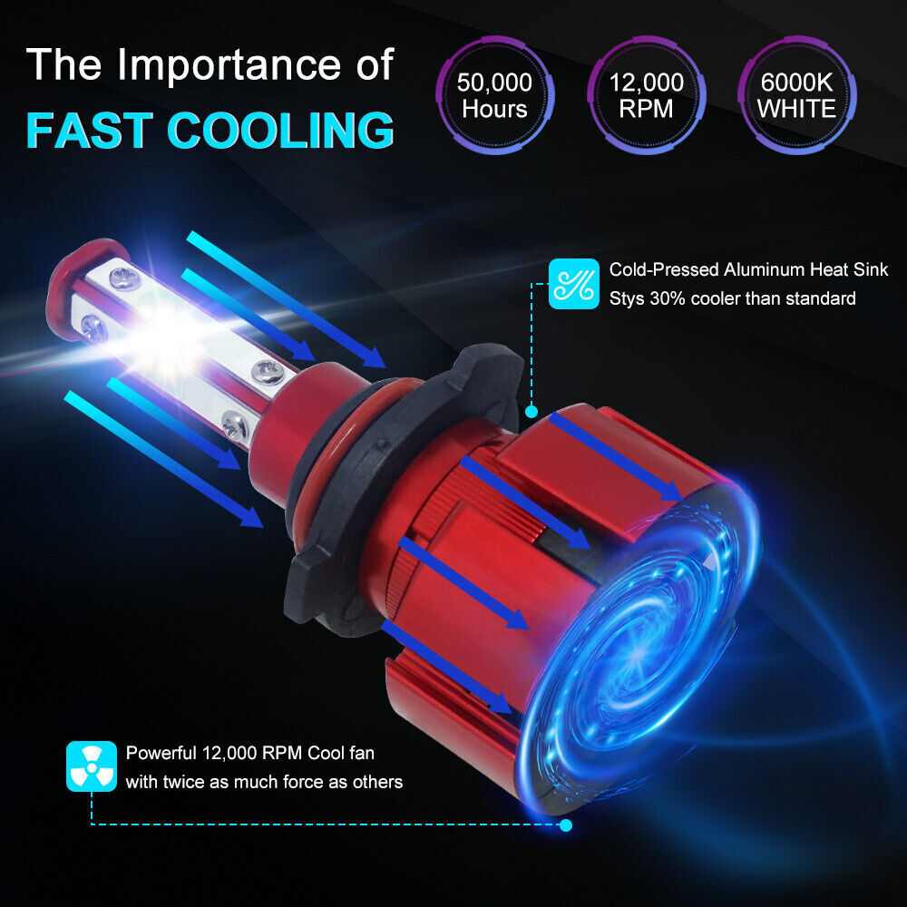 9005 LED Headlight Super Bright Bulbs Kit White 6500K 360000LM High Beam NEW