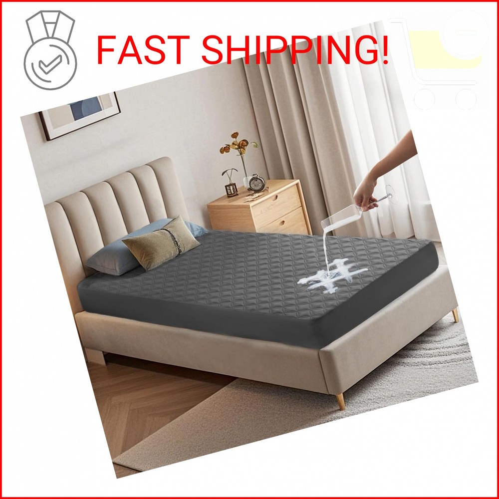 BEDLORE Waterproof Mattress Protector, Noiseless Twin Size Mattress Pad with Dee