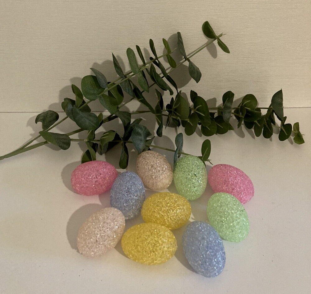 10 EASTER EGG Pastel Plastic Popcorn CRYSTAL CRACKLE ICE Replacements Decor