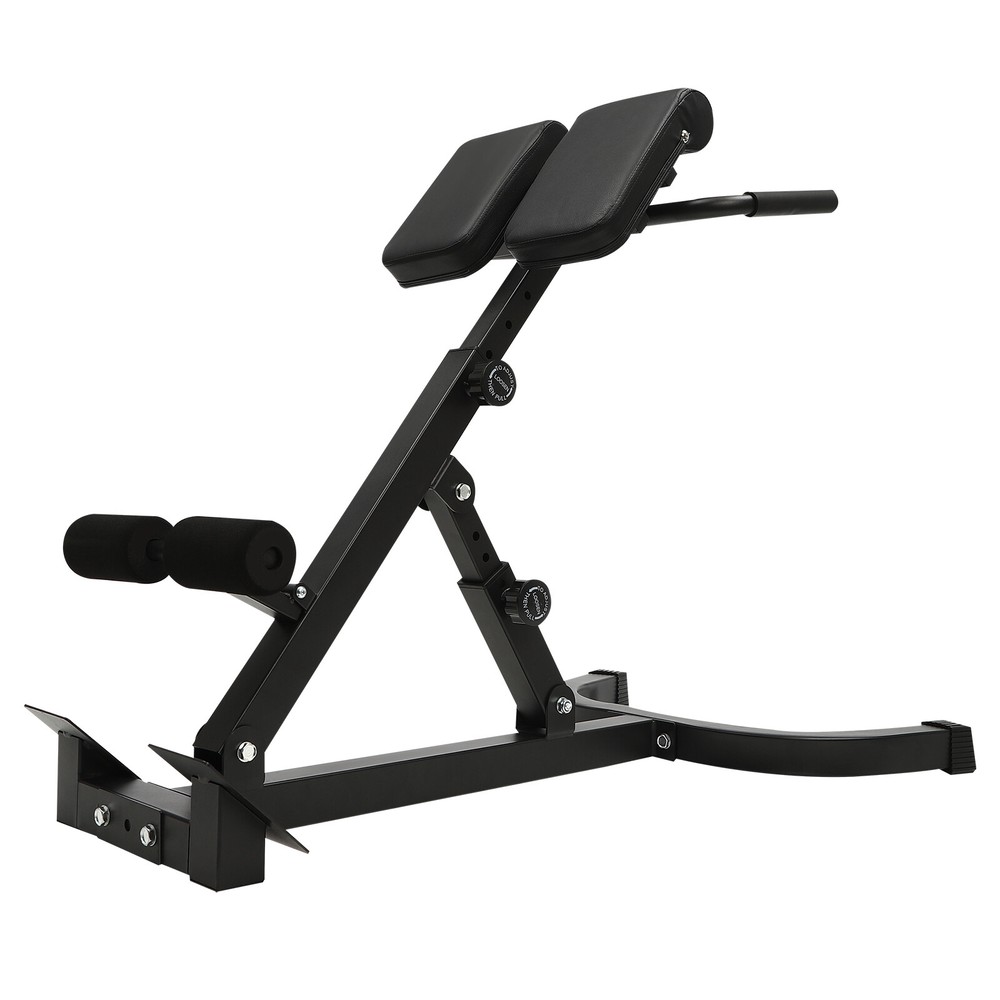 Roman Chair Back Extension Machine - Lower Back Hyperextension Bench -Adjustable