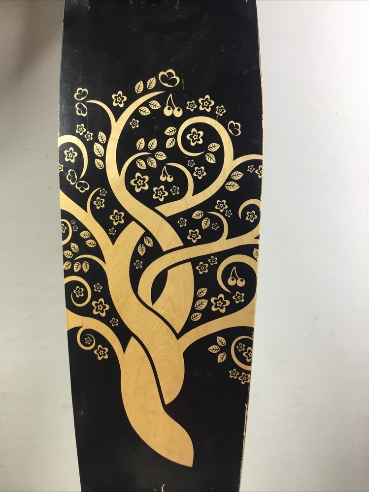 Quest Longboard Skateboard 44" Cruiser Twisted Cherry Tree Design Smooth Wheels