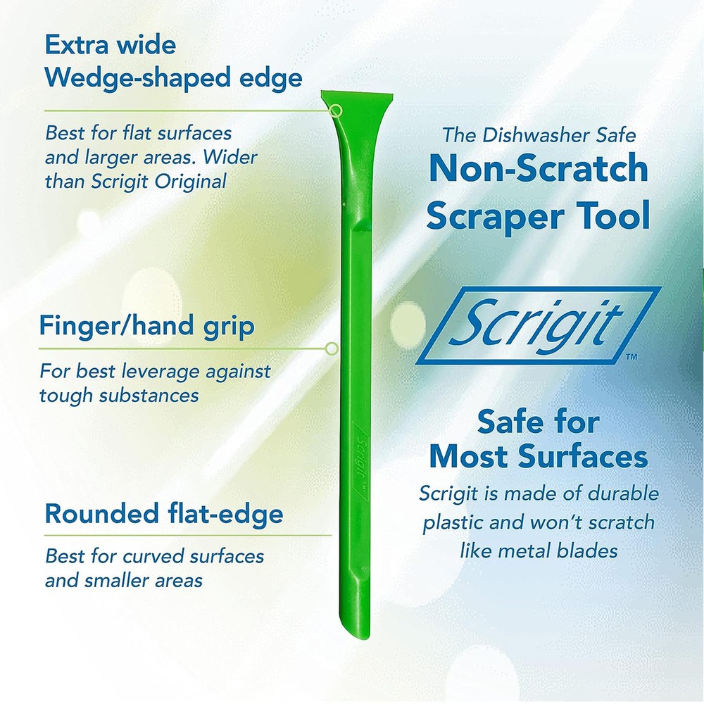 Scrigit Scraper Wide Blade No-Scratch Plastic Scraper Tool | 3-Pack