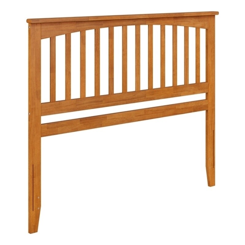 Mission Queen Wood Headboard with Attachable Charger in Light Toffee