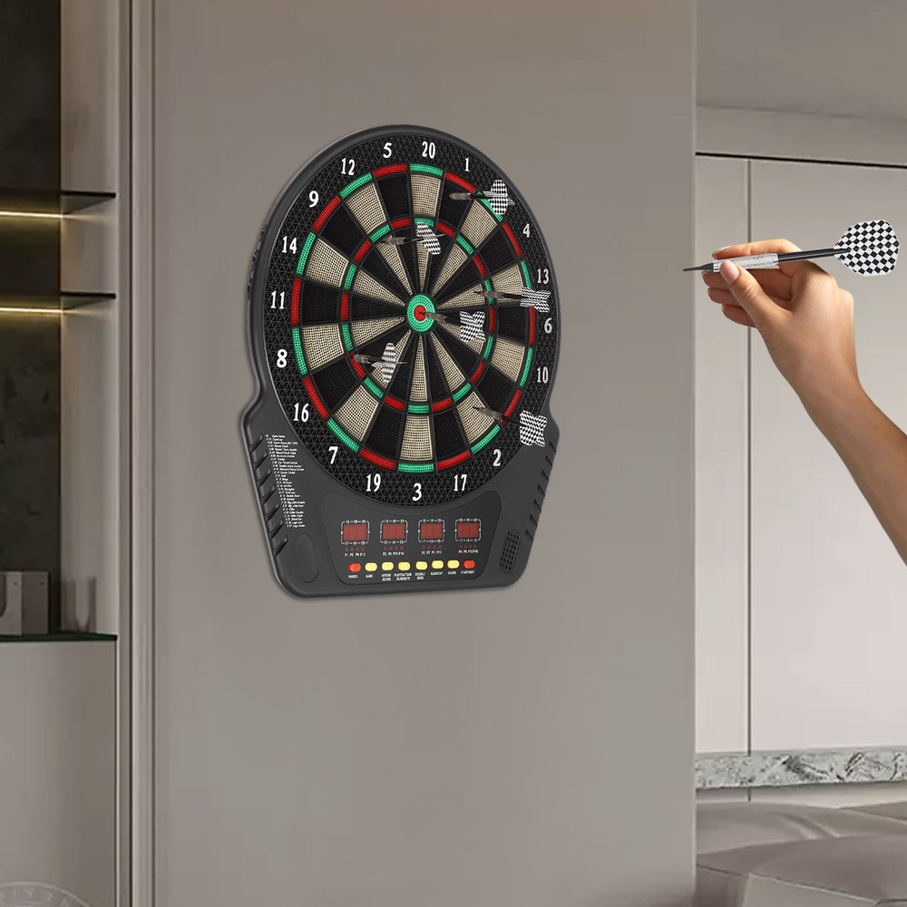 Electronic Dart Board with 27 Game Modes, LED Screens & Soft Tip Darts