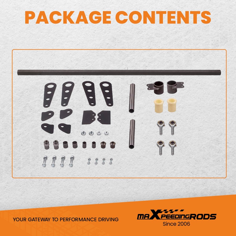 Anti-Roll Bar Kit 24" Chromoly Frame Rail Width, 10.2" Arms