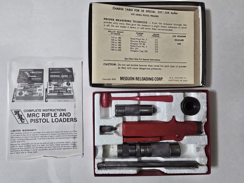 Vintage Lee Loader Complete Reloading Kit for .38 Special / .357 - Box & Manual
