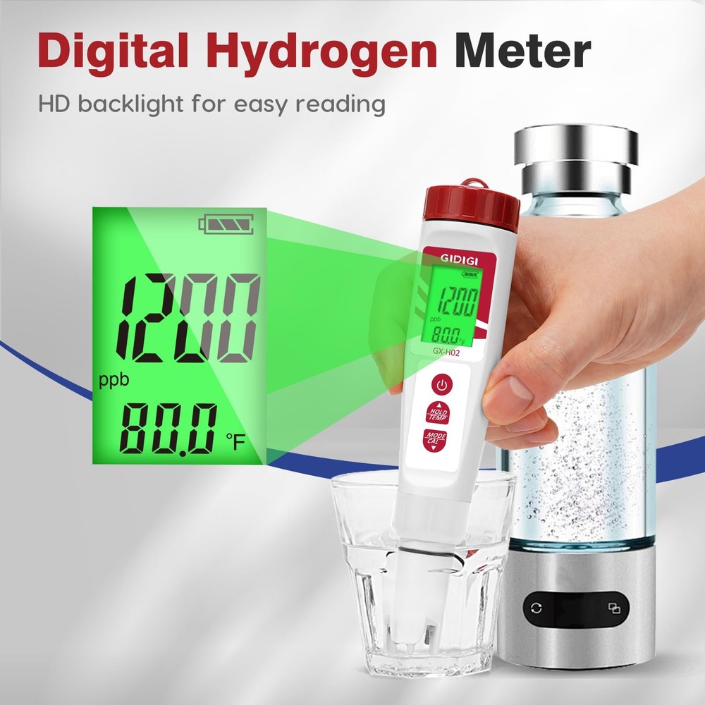 Hydrogen Water Tester, ORP Meter for Drinking Water, Digital pH Meter, Electr...