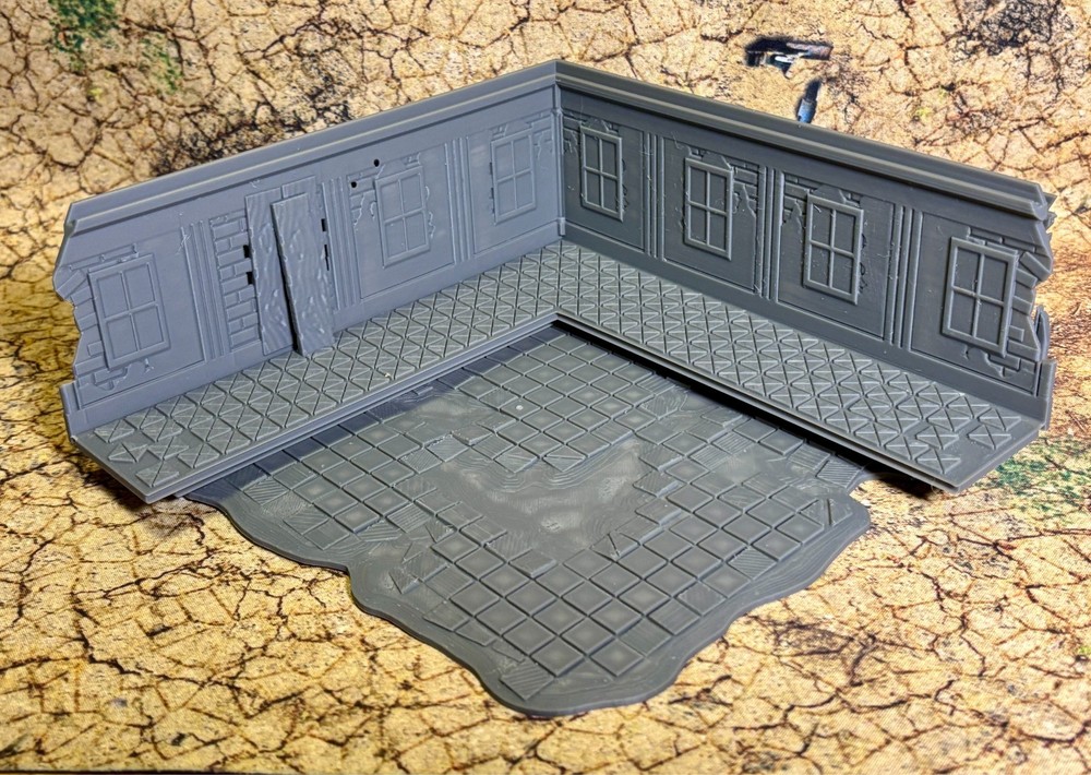 Plastic UKTC 40k Terrain Large L Ruin (1 Piece) - Easy stack system - Tournament