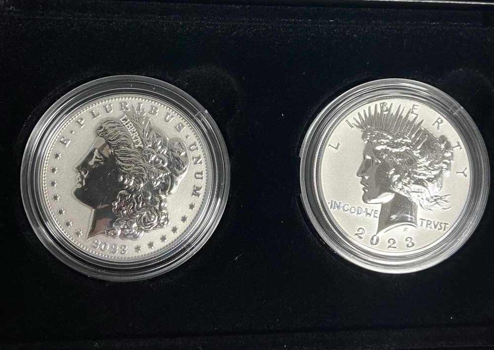 2023 $1 Reverse Proof American Silver Eagle Designer Edition 2pc Set, OGP 092505