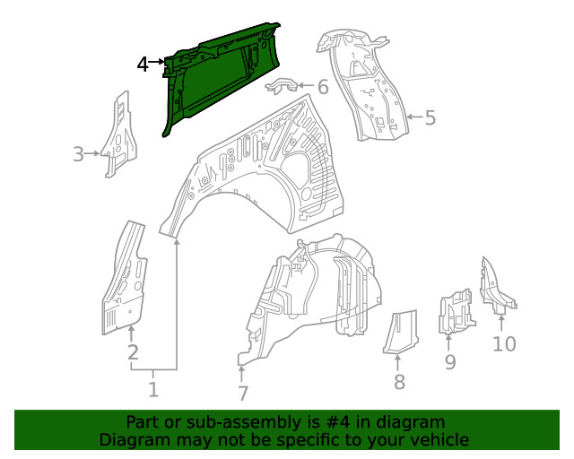 Genuine GM Passenger Side Quarter Panel 84650852