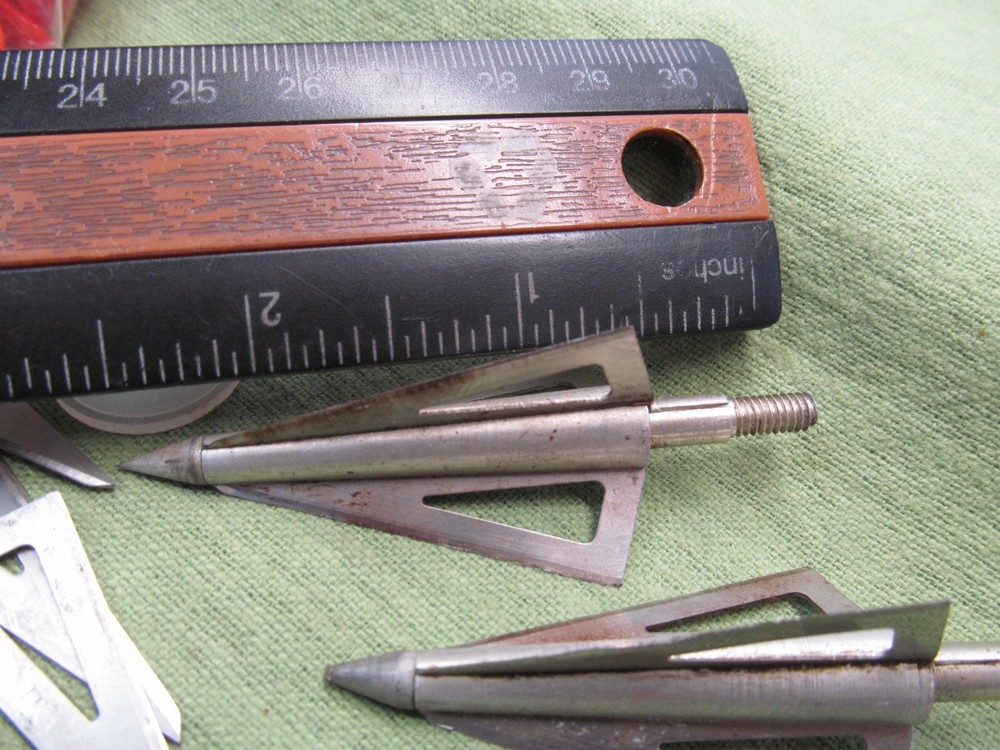 Group of Archery Bow Making Items - Tips - Nocks - Broadheads