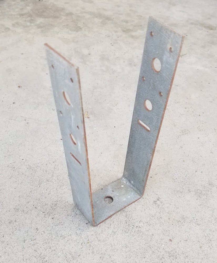Galvanized Steel Column 4x4 Base ~ 10.25" tall /  0.15" thick