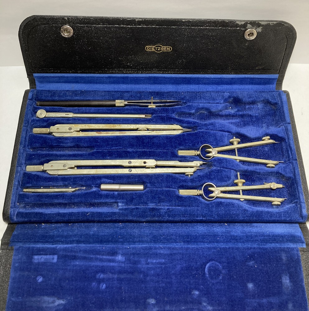 Vintage Dietzgen Drafting Tools Compass Set Germany US Zone Incomplete