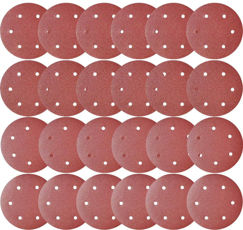 50 PCS 9 Inch 6 Hole Hook-And-Loop Sanding Discs