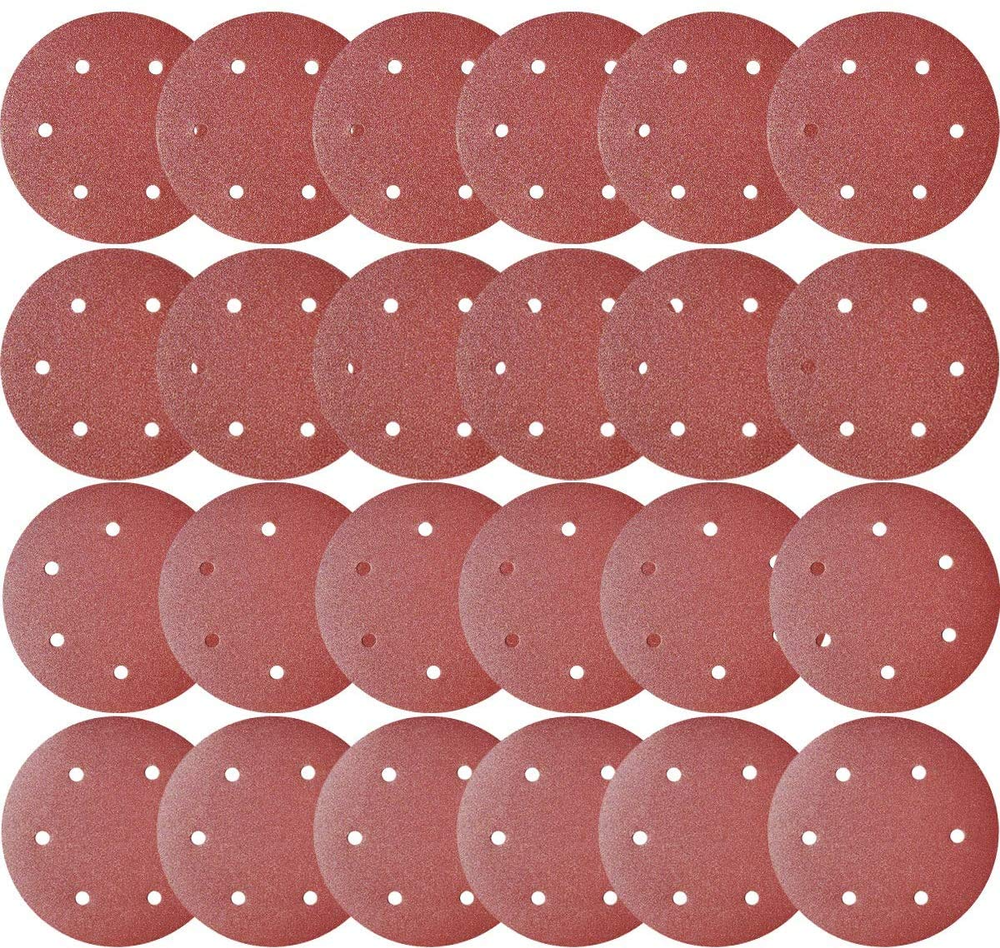 50 PCS 9 Inch 6 Hole Hook-And-Loop Sanding Discs