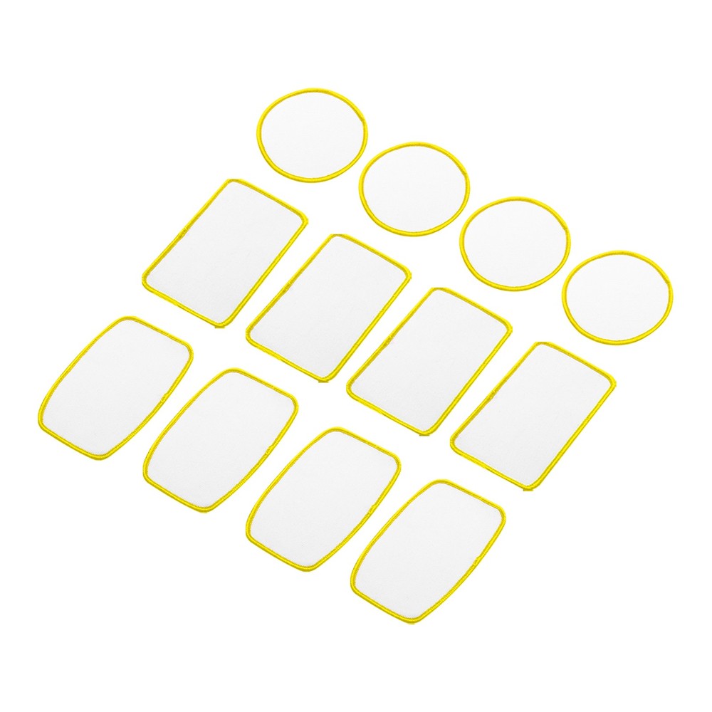60pcs Sublimation Patch Blank 3 Shape White with Yellow Border