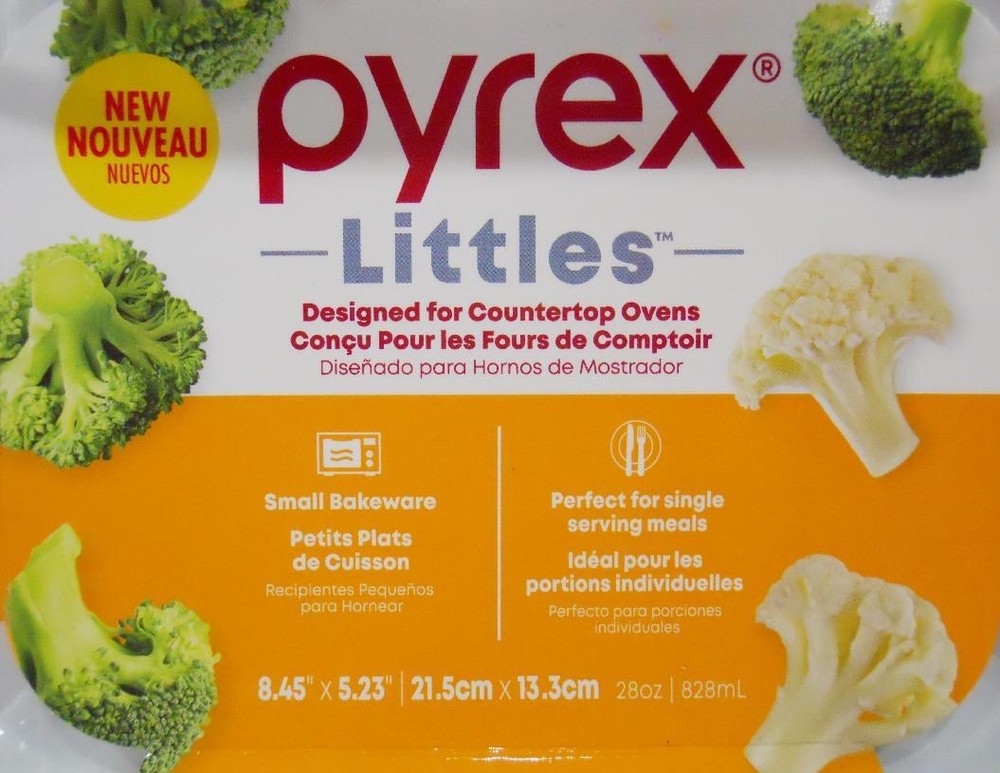 ❤️ PYREX LITTLES 28-oz Rectangular Single-Serve Glass BAKEWARE **Toaster Oven