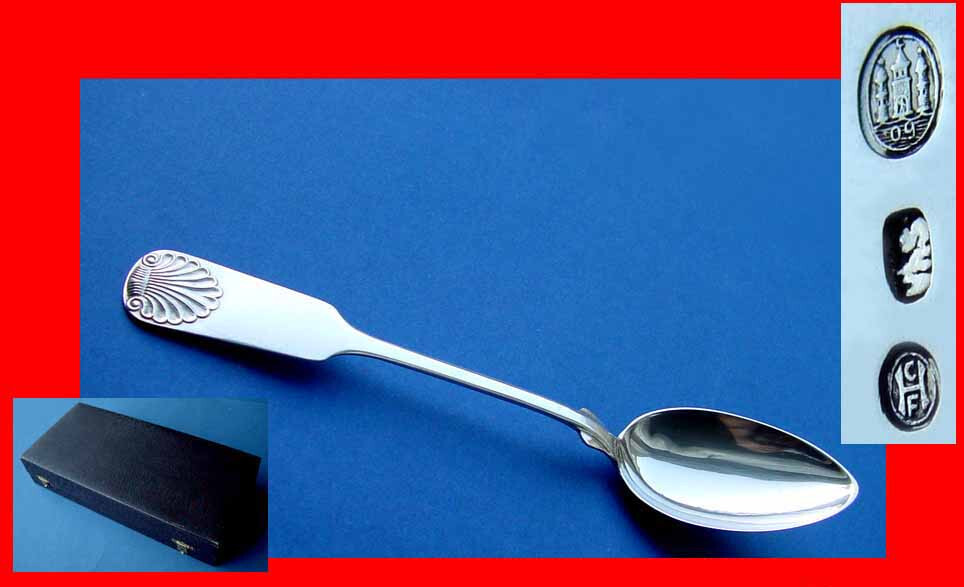 Set 6 large solid spoons, Denmark C. Heise 830 silver around 1909 B396