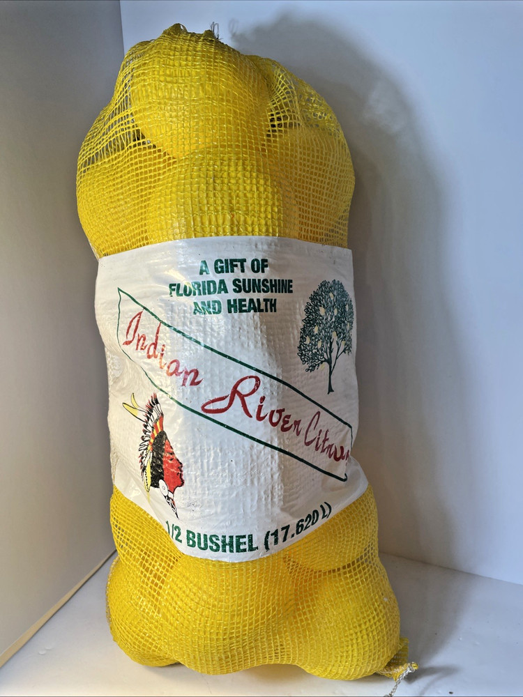 Store Display Indian River Citrus Bushel Mesh Drawstring FULL Bag Grapefruit
