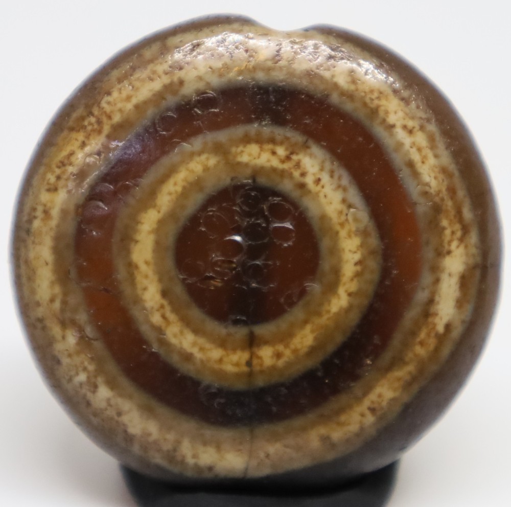 Ancient Agate Stone Luk Mik Dzi Eye Two sidded Bead over 2000 Year Old