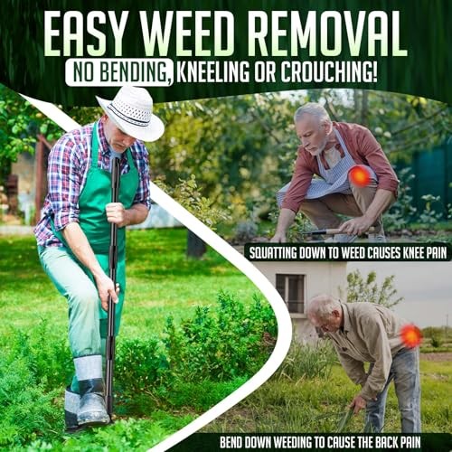 Weed-Puller-Tool-with-Long-Handle, 63" Adjustable Stand Up Weeding Tool with