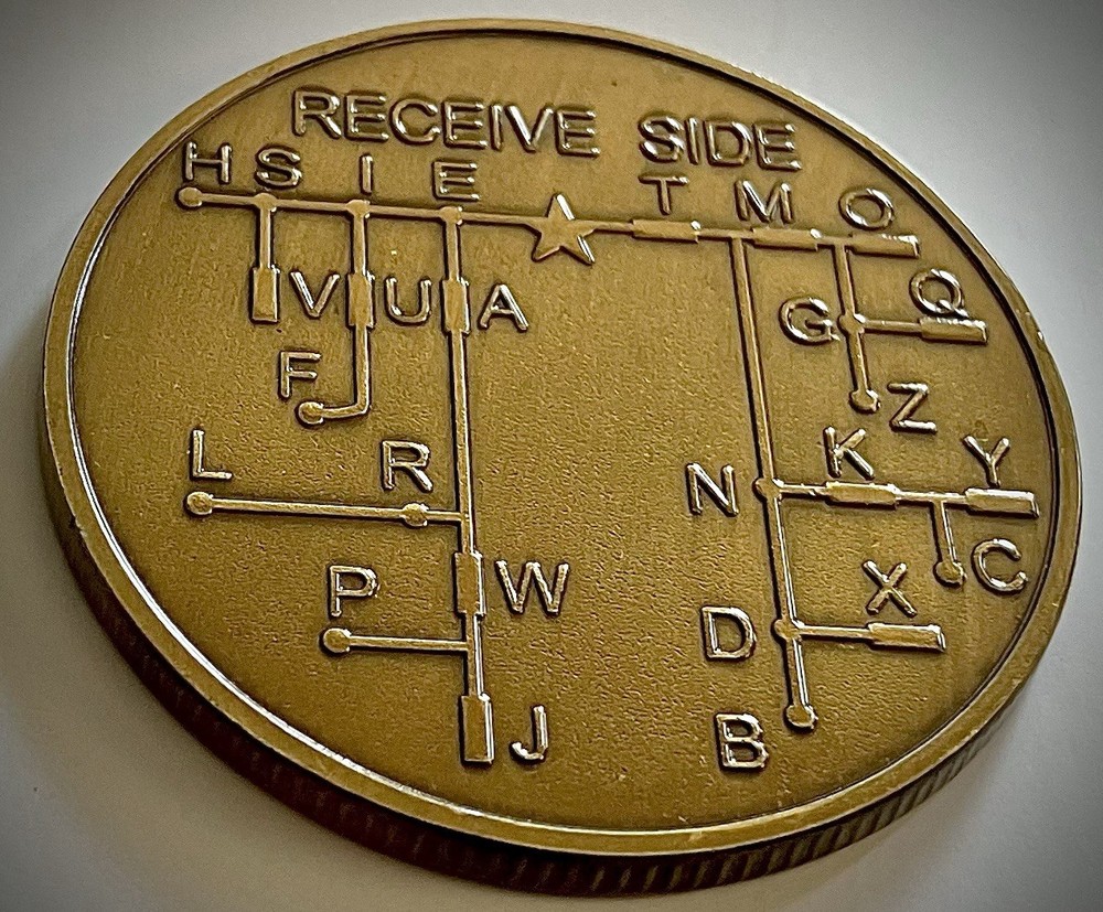 Morse Code Challenge Coin-Brass Colored-New-Receive-Send Codes