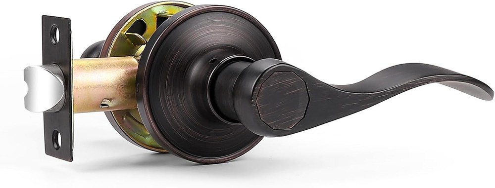 Door Handle, Wave-Style Passage Door Handle, Keyless Door Handle Lock Set