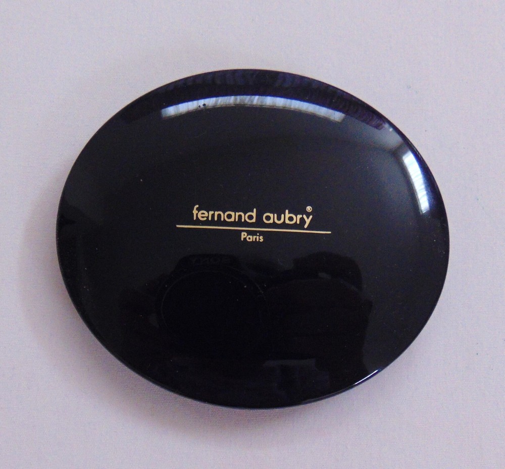 NIP Fernand Aubry Pocket Compact Mirror Felt Pouch Round