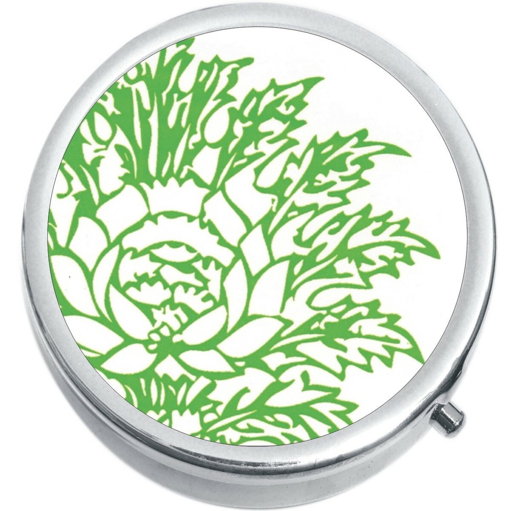 Green Leaf Pattern Medicine Vitamin Pill Box