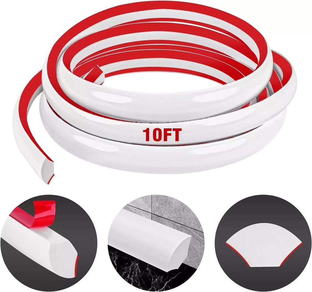 Flexible Quarter round Molding Self Adhesive (White, 10 FT)