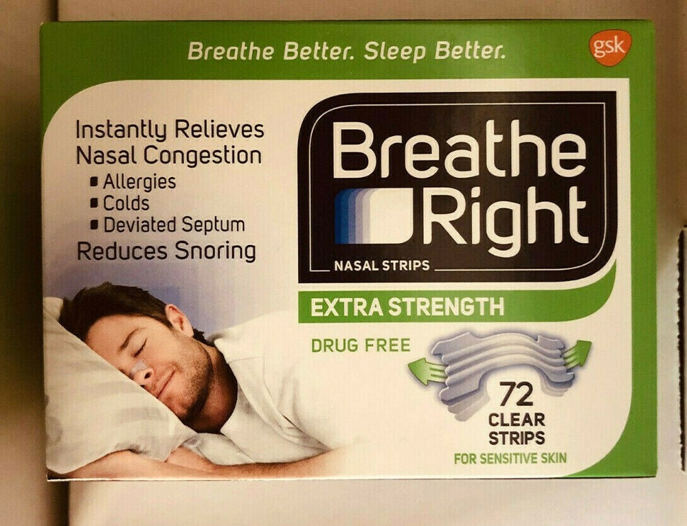Breathe Right Extra Strength Nasal Strips - 72 Clear Strips