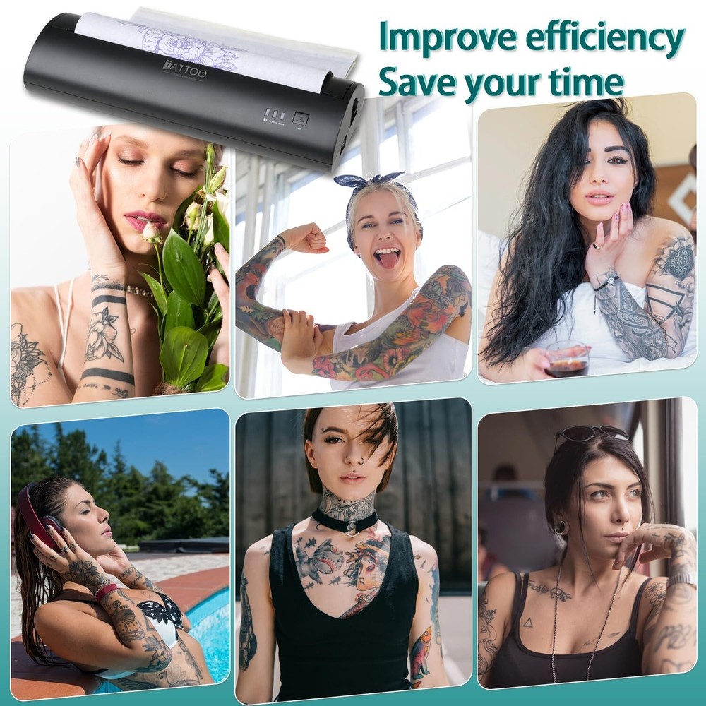 Atelics Wireless Tattoo Transfer Stencil Printer, with Storage Case