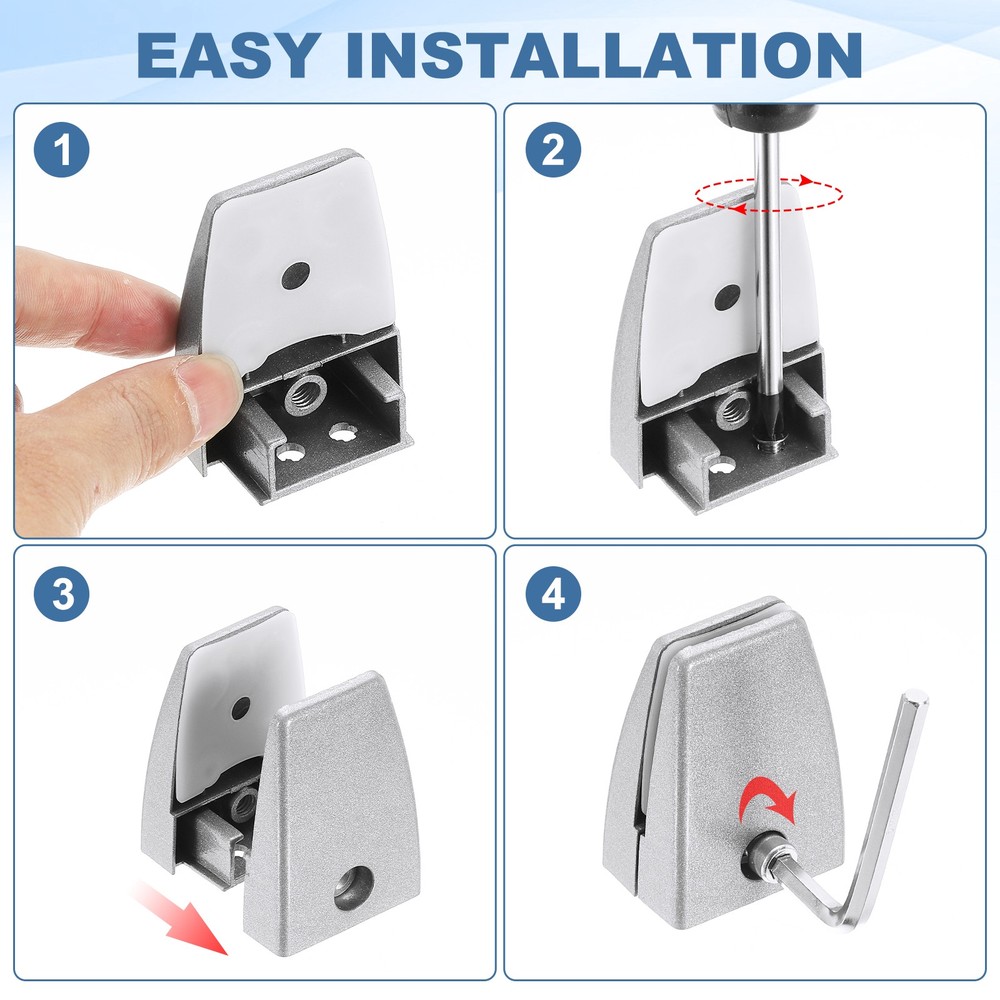 10 Pcs Adjustable Desk Divider Partition Clips, Sneeze Guard Support, Silver