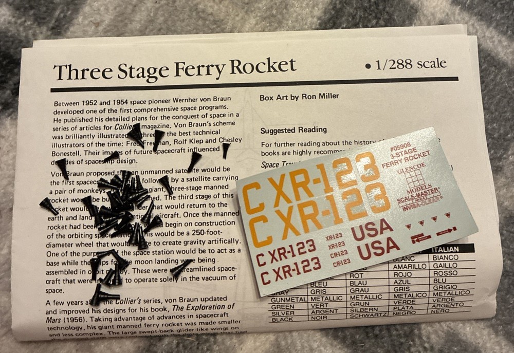 Glencoe Models 3 Stage Ferry Rocket. 1/288. #05908.