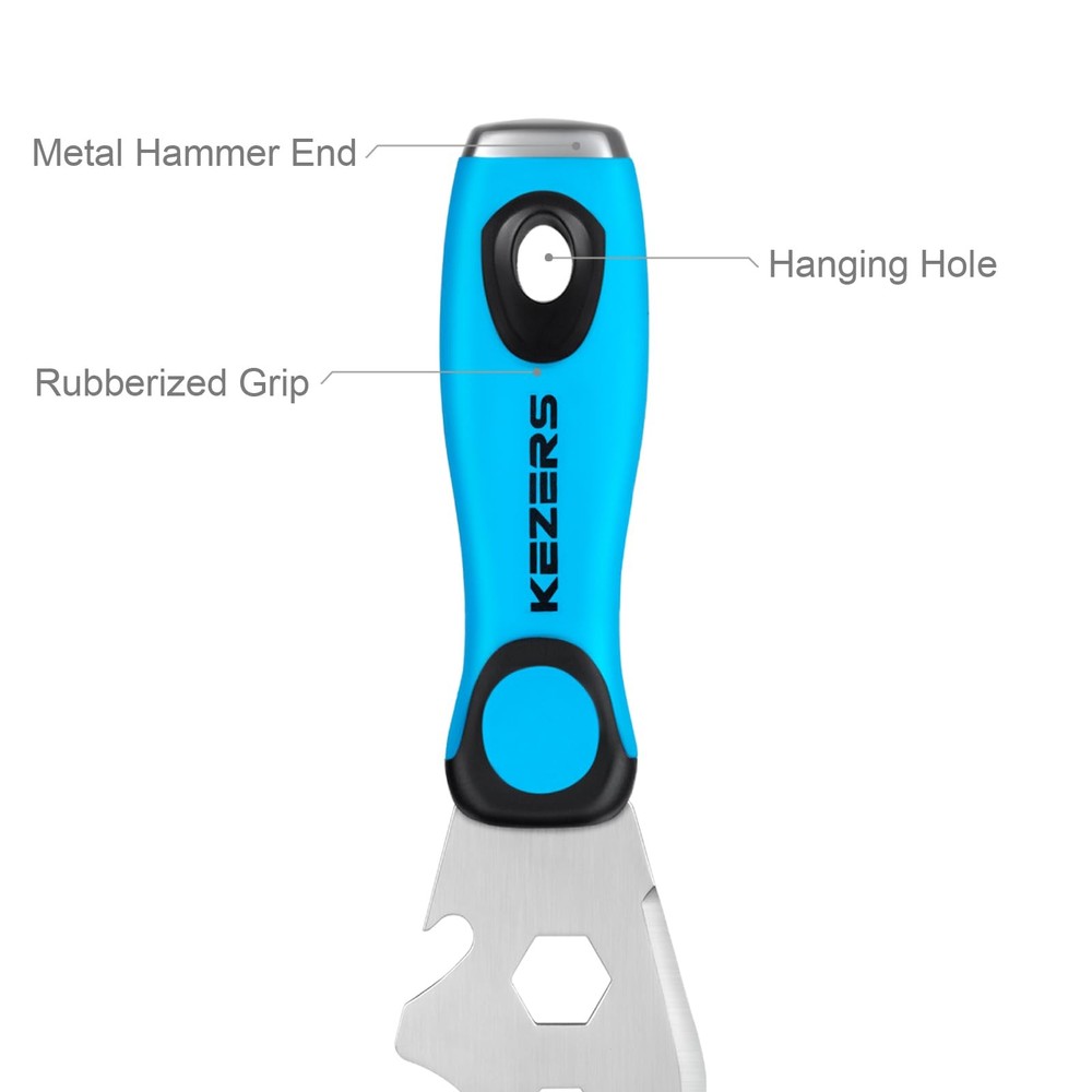 13-in-1 Painter’s Tool 3" Stainless Putty Knife Scraper Multi-Use Hammer End