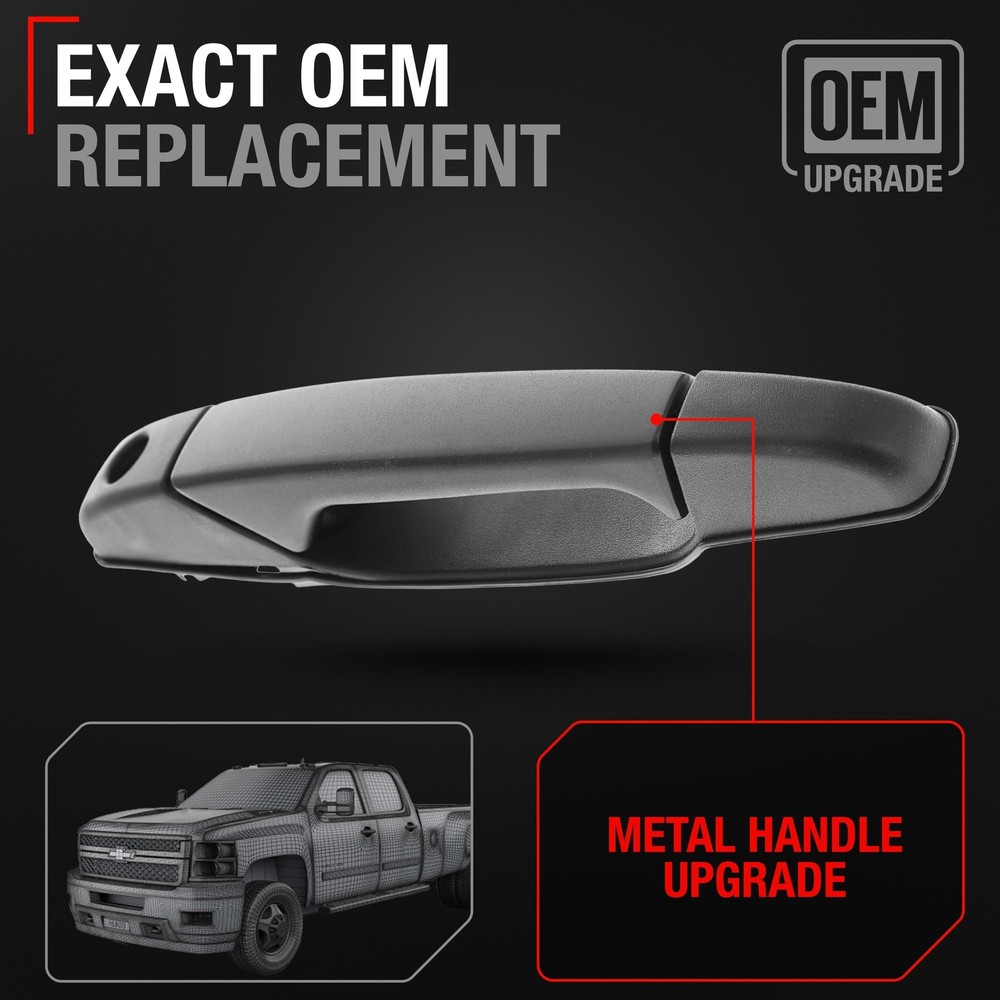 Passenger Door Handle for Silverado, Sierra, Escalade - Black - Front Passeng...