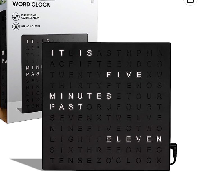FANTASTIC LED WORD CLOCK WITH BLACK FINISH