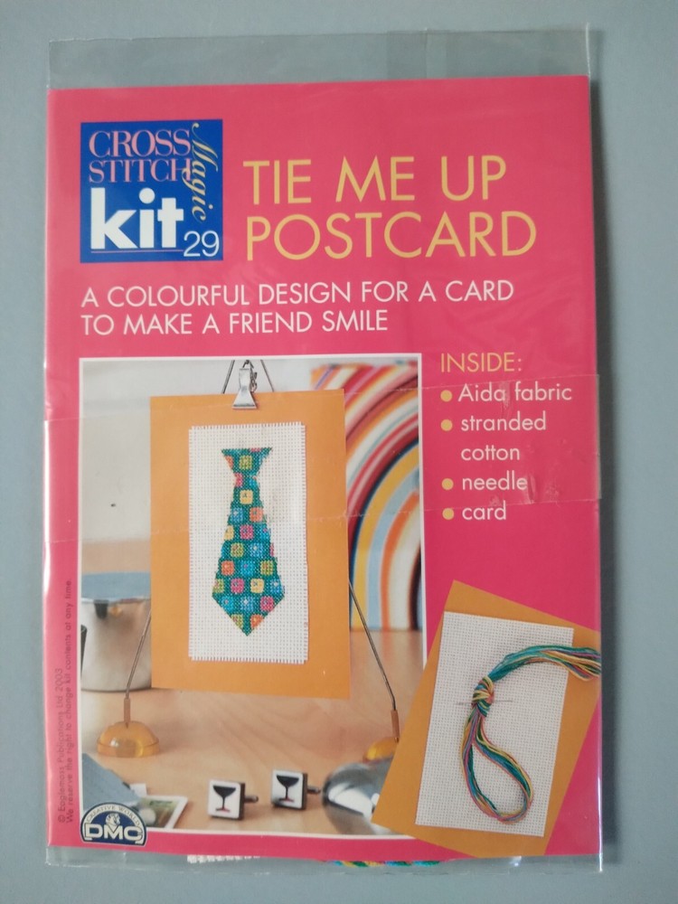 TIE ME UP POSTCARD - COUNTED CROSS STITCH MAGIC KIT - DMC No. 29
