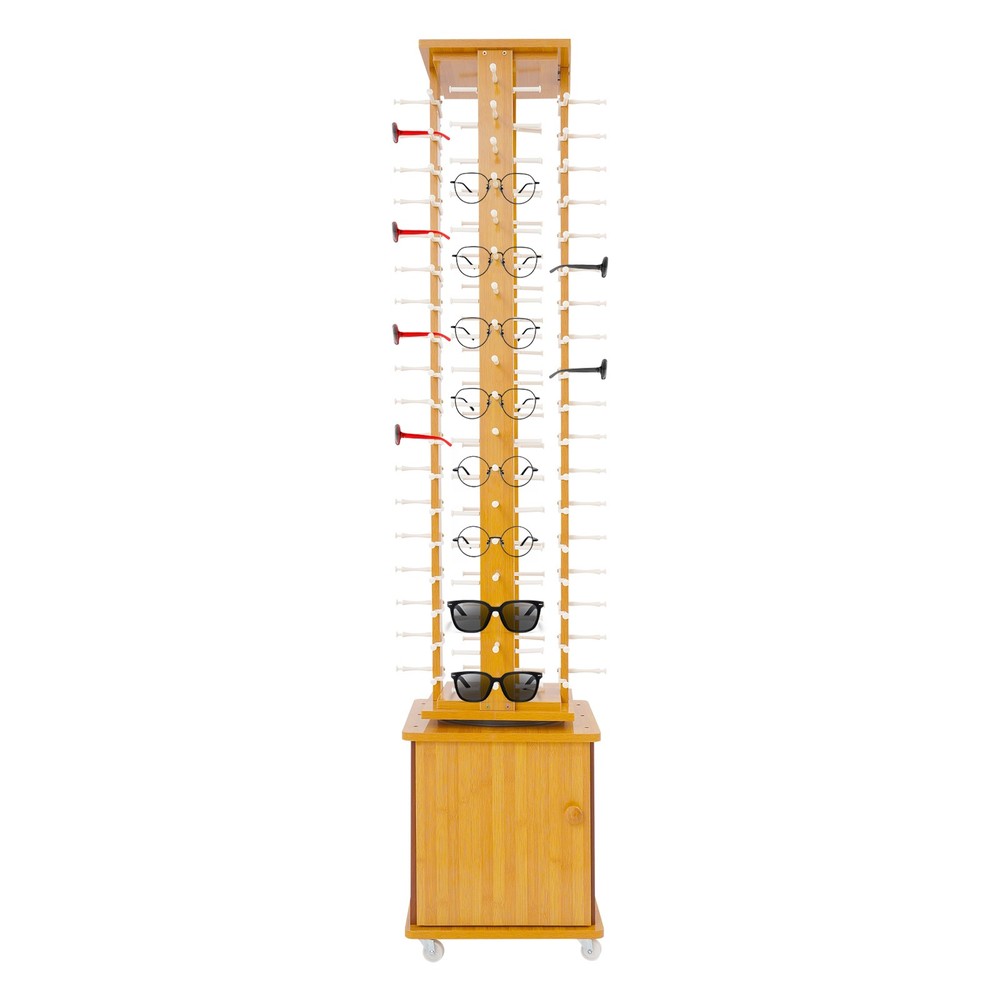 72-Pair Eyeglass Display Rack Rotating Glasses Storage Stand Floor-standing