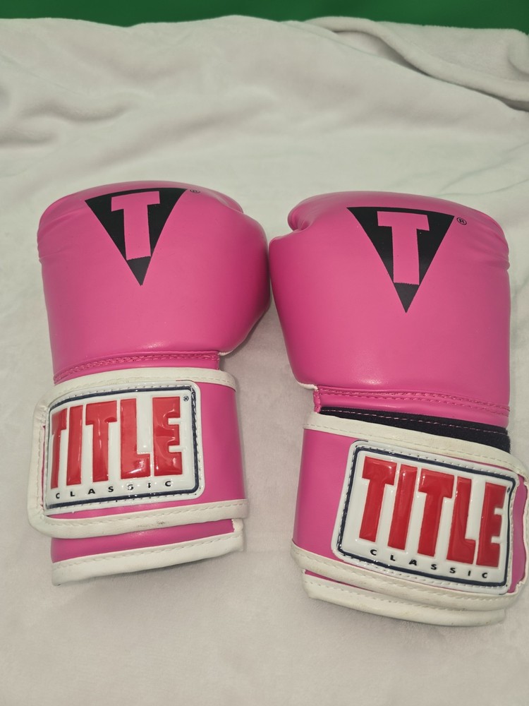 TITLE Classic Boxing Training Gloves Pink White